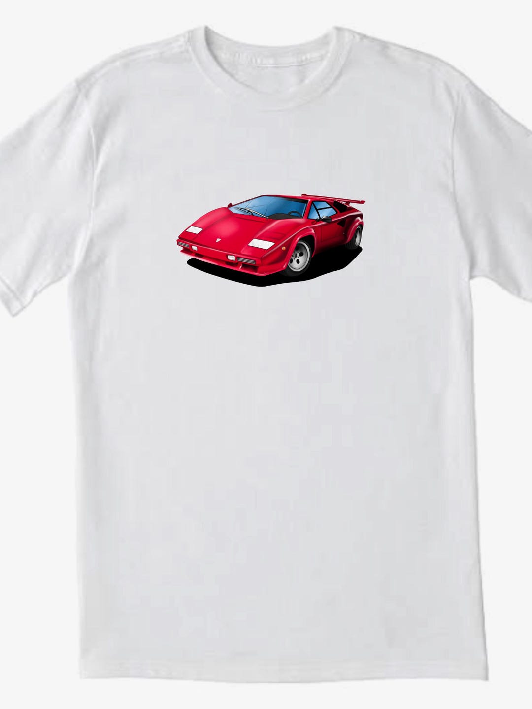 Red Lamborghini Countach- Performance Vintage Car Tee, Unisex ...