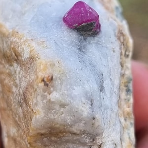 Natural Ruby Crystal in Matrix – Raw Afghanistan Ruby Specimen