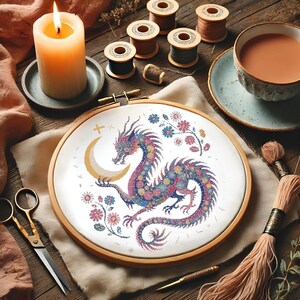 Fantasy Dragon Embroidery Chart – DIY Elegant Needlework
Transform your stitching with this stunning floral dragon embroidery design. The intricate details and elegant layout make this pattern a fantastic choice for fantasy decor, handmade gifts, or artistic embroidery projects.