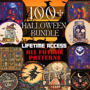 variety of patterns included in the Ultimate Cross Stitch Mega Bundle — from detailed fantasy dragons and spooky Halloween designs to charming cottagecore florals, magical moths, cozy holiday motifs, and woodland animals. Each pattern is available as a high-quality PDF with full symbol charts, DMC color keys, and mobile-friendly layouts. This visual gives a taste of the diversity and creativity you’ll receive with your full-shop embroidery bundle.