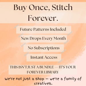 Entire Shop Cross Stitch Mega Bundle, featuring over 500 unique PDF patterns for instant download. Designed for modern stitchers and embroidery lovers, this collection includes a wide range of styles such as witchy cross stitch, Halloween embroidery, fantasy creatures, Christmas scenes, animal motifs, and cottagecore-inspired designs. Perfect for beginners and experts, this all-in-one embroidery vault comes with lifetime access and includes all future pattern releases.