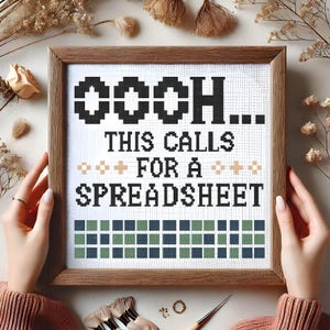 Oooh This Calls for a Spreadsheet Cross Stitch Pattern, Funny Office Decor, Accountant Gift, Nerdy Embroidery Design, Funny Cross Stitch