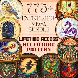 Entire Shop Mega Bundle 775+ Cross Stitch Pattern Access lifetime Witchy Halloween Christmas Fantasy Cottagecore Embroidery Instant Download