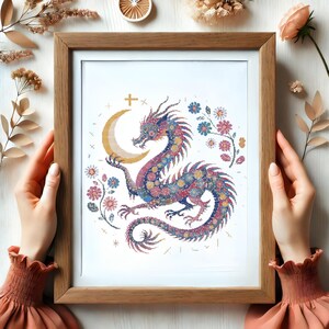 Fantasy Dragon Embroidery Chart – DIY Elegant Needlework
Transform your stitching with this stunning floral dragon embroidery design. The intricate details and elegant layout make this pattern a fantastic choice for fantasy decor, handmade gifts, or artistic embroidery projects.