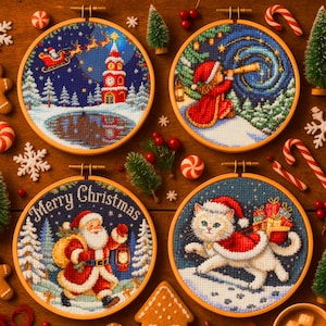 Immerse yourself in the darker charm of the collection — gothic witches, spellbooks, moons, ravens, and enchanted forests stitched in intricate detail. These witchy cross stitch patterns blend fantasy and elegance, perfect for Halloween decor or year-round magical stitching. Every design includes full DMC color charts, high-resolution printable PDFs, and both black-and-white and color versions for easy readability. The deep blacks, silvers, and purples create a haunting yet beautiful atmosphere