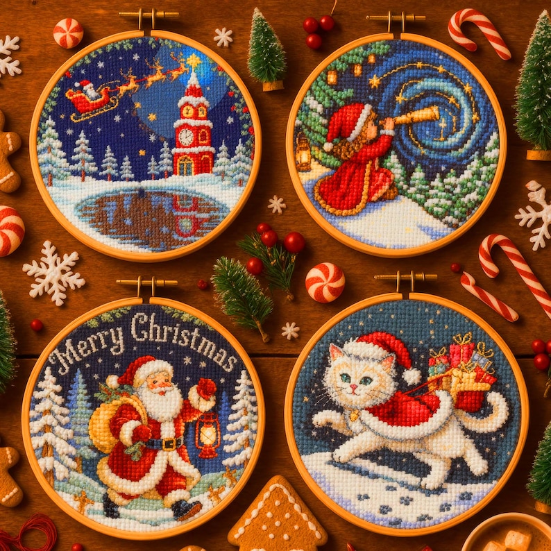 Immerse yourself in the darker charm of the collection — gothic witches, spellbooks, moons, ravens, and enchanted forests stitched in intricate detail. These witchy cross stitch patterns blend fantasy and elegance, perfect for Halloween decor or year-round magical stitching. Every design includes full DMC color charts, high-resolution printable PDFs, and both black-and-white and color versions for easy readability. The deep blacks, silvers, and purples create a haunting yet beautiful atmosphere