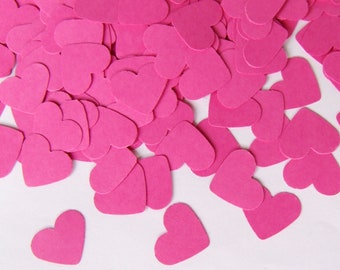 Wedding confetti hearts - Pink Paper hearts - die cut hearts - paper heart confetti - weddings