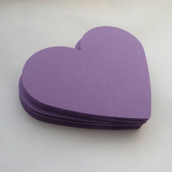 Die Cut Hearts 50 Large Paper Hearts Wedding decorations Love Scrapbooking Party Wish Tag Wedding Tag Paper Die Cut Cards Purple