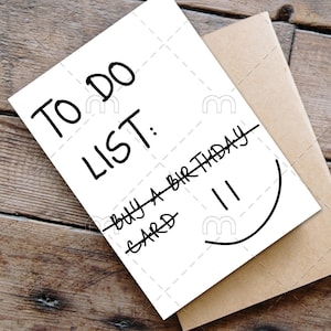 Lustige Geburtstagskarte zum sofort herunterladen Geburtstagskarte Ungezogene Geburtstagskarte - To Do Liste Geburtstagskarte Alles Gute zum Geburtstagkarte Bester Freund