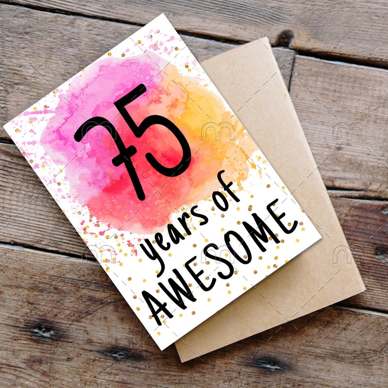 75th Birthday Card - Etsy