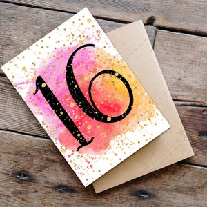 IMPRIMIBLE 16 tarjeta de cumpleaños tarjeta de cumpleaños imprimible descarga instantánea tarjeta de cumpleaños 16 tarjeta de cumpleaños confeti de oro digital Tarjeta de aniversario