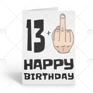 Printable Funny 14th Birthday Card 14th Birthday Card Funny Birthday Cards Rude Birthday Card fourteenth Birthday Downloadable Birthday Card