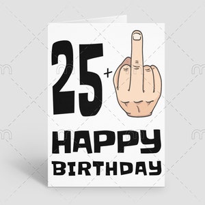 Printable Funny 26th Birthday Card 26 Birthday Card Funny Birthday Cards Rude Birthday Card twenty sixth Birthday Downloadable Card finger
