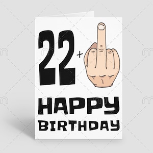 Carte d'anniversaire imprimable drôle 23e carte d'anniversaire 23 cartes d'anniversaire drôles carte d'anniversaire grossière vingt troisième anniversaire carte téléchargeable doigt