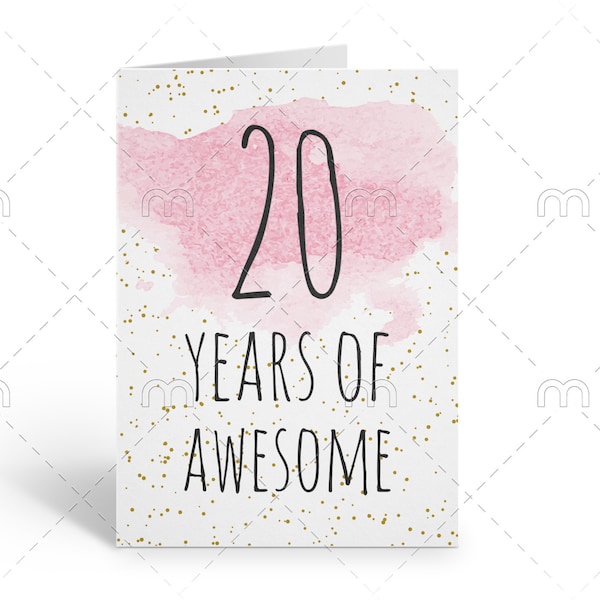 20th Birthday Card - Etsy