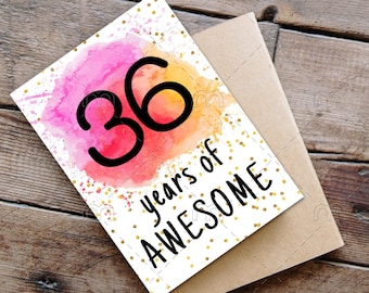 DRUCKBARE 36 geburtstagskarte 36 jahre geburtstagskarte 36 jahre geburtstagskarte 36 jahre geburtstagskarte digital druckbare 36 geburtstagskarte