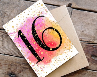 PRINTABLE 16th birthday card birthday card printable instant download birthday card 16 birthday card digital gold confetti Anniversary Card