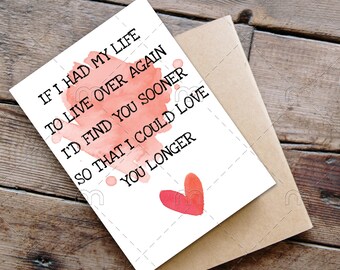 Printable Anniversary Card Love card for boyfriend for husband for girlfriend for wife for loved one for lover for him for her birthday card