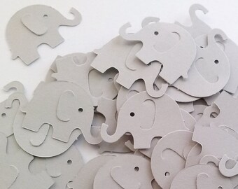 Grey Elephant Die Cuts - Table Confetti - Baby Shower Decoration - Paper elephants - Gray baby shower