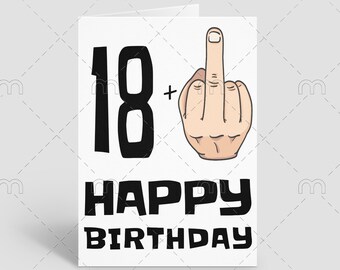 Afdrukbare grappige 19e verjaardagskaart 19e verjaardagskaart Grappige verjaardagskaarten Onbeleefd verjaardagskaart negentien verjaardag downloadbare verjaardagskaart