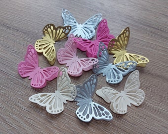 3D paper butterfly 3d Paper butterflies die cut butterflies die cuts wedding decorations scrapbooking wedding pink white gold butterflies