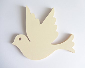 Paper doves 15 die cut doves die cut birds wedding decorations weddings ivory doves 4 inches cream doves