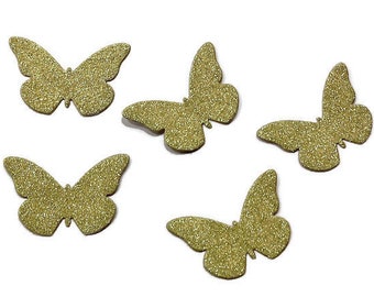 Glitter Gold paper butterfly die cut butterflies die cuts wedding decorations scrapbooking wedding glitter gold butterflies Gold Silver