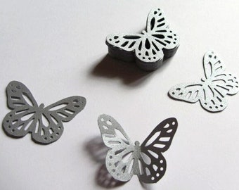Paper butterflies 50 die cut butterflies, die cuts, wedding decorations, scrapbooking, weddings, silver butterflies