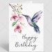 Happy Birthday Card Digital Download PRINTABLE Hummingbird Birthday ...