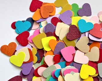Paper hearts, 200 die cut hearts, die cuts, paper heart punches, valentines day decorations, scrapbooking, weddings, party