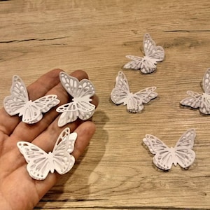 3D paper butterfly 3d Paper butterflies die cut butterflies die cuts wedding decorations scrapbooking weddings light white butterflies