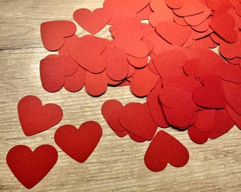 Red paper hearts wedding decoration table table scatters confetti paper hearts Valentines day die cut hearts