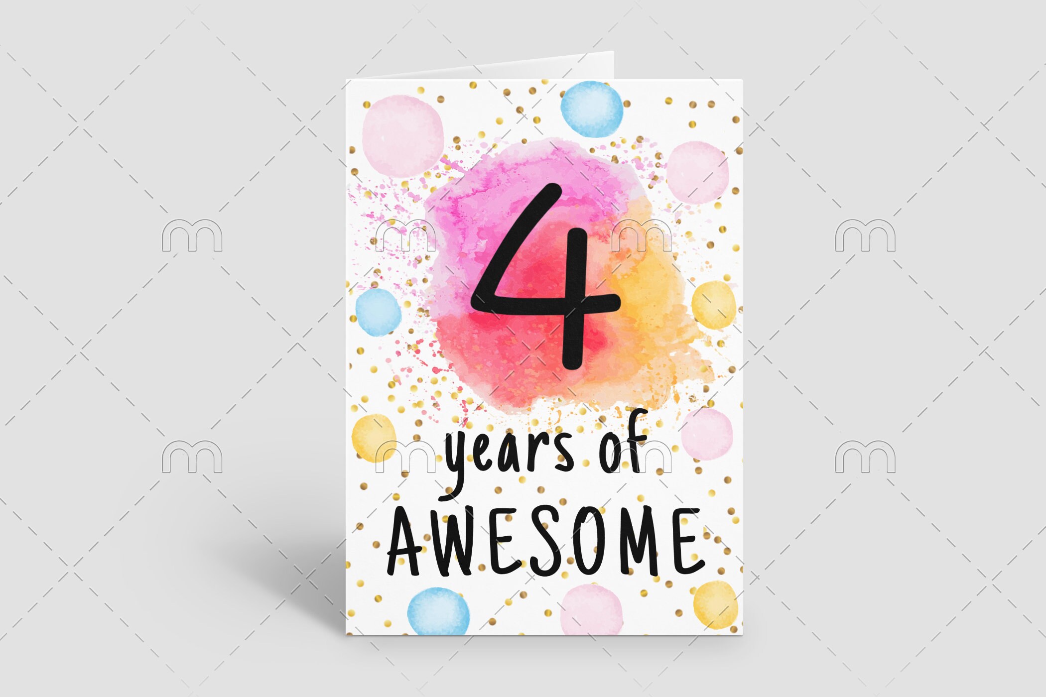 PRINTABLE 4th birthday card printable instant download | Etsy