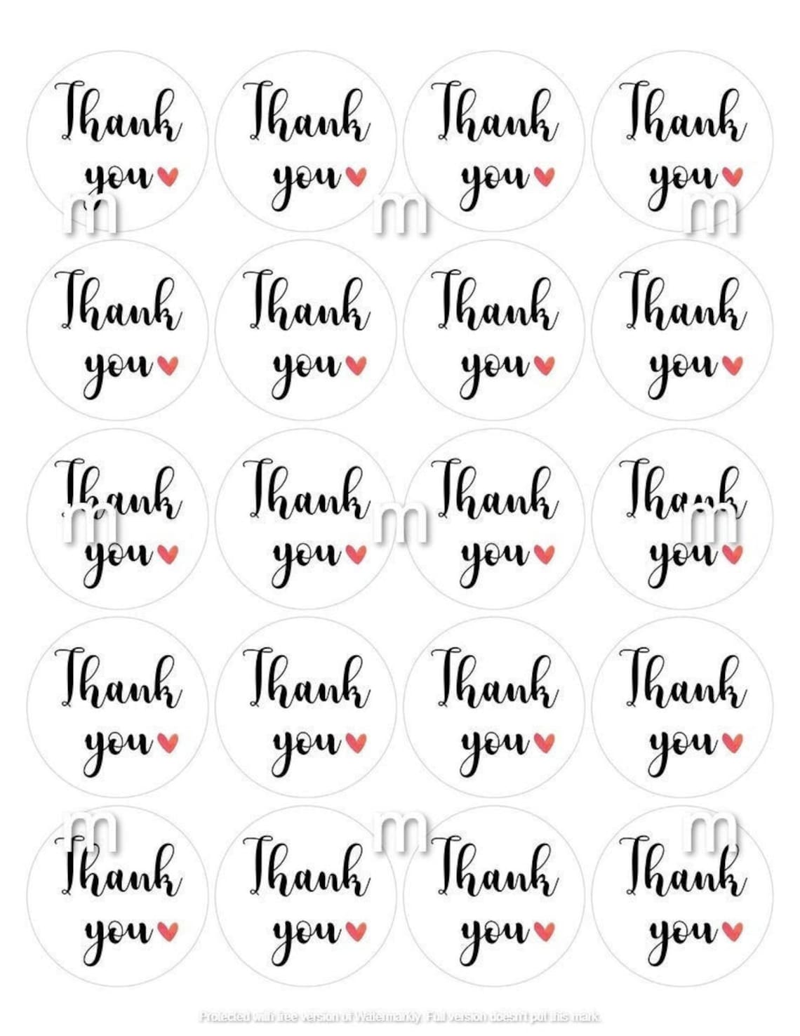 Printable Thank You Cards Thank You Circle Tags Thank You - Etsy