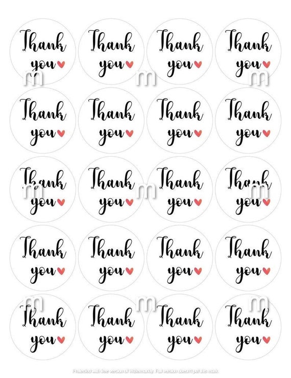 Printable Thank You Cards Thank You Circle Tags Thank You Labels