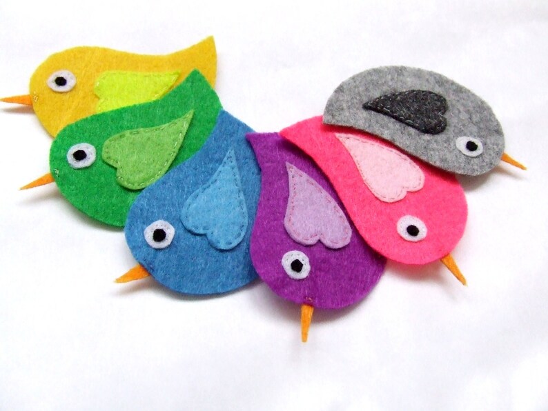 Felt appliques felt animals felt birds fabric appliques Etsy