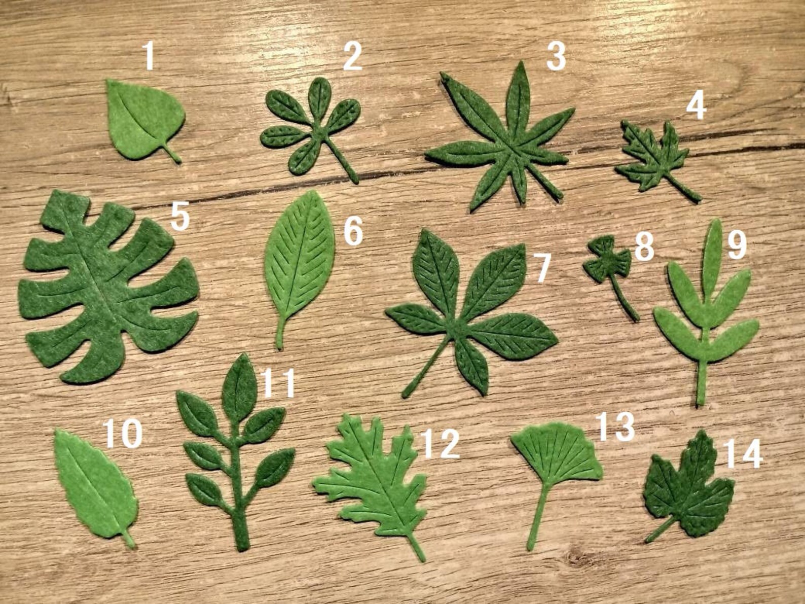 Green Felt Leaves Felt Leaf Decor Felt Embellishment Felt Etsy