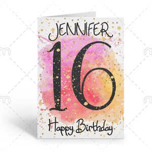 PRINTABLE 16th Birthday Card Birthday Card Printable Instant Download ...