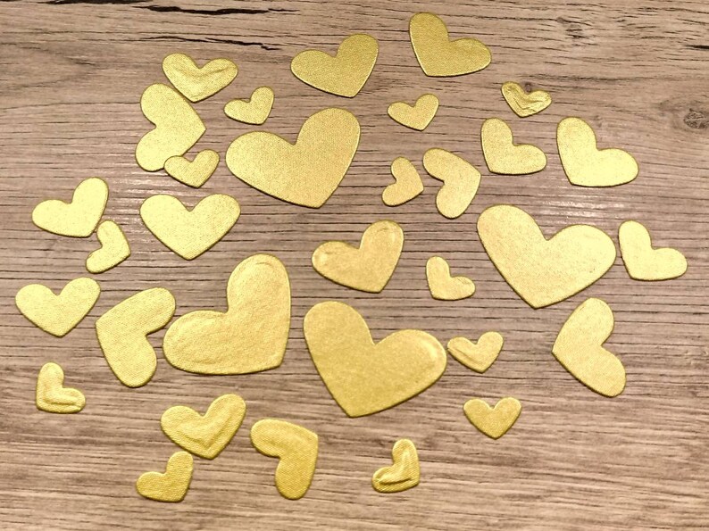 200 Pcs Gold Confetti Hearts Wedding Confetti Hearts Table Scatter