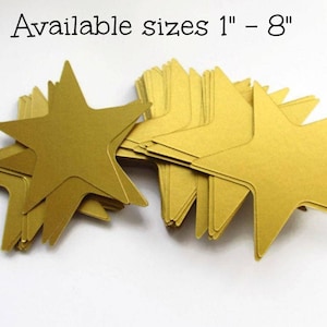 Gold Stars - Large Gold Paper Stars - Wedding decorations Paper Die Cut Stars Holidays Christmas