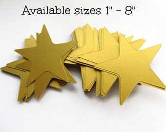 Gold Stars - Large Gold Paper Stars - Wedding decorations Paper Die Cut Stars Holidays Christmas