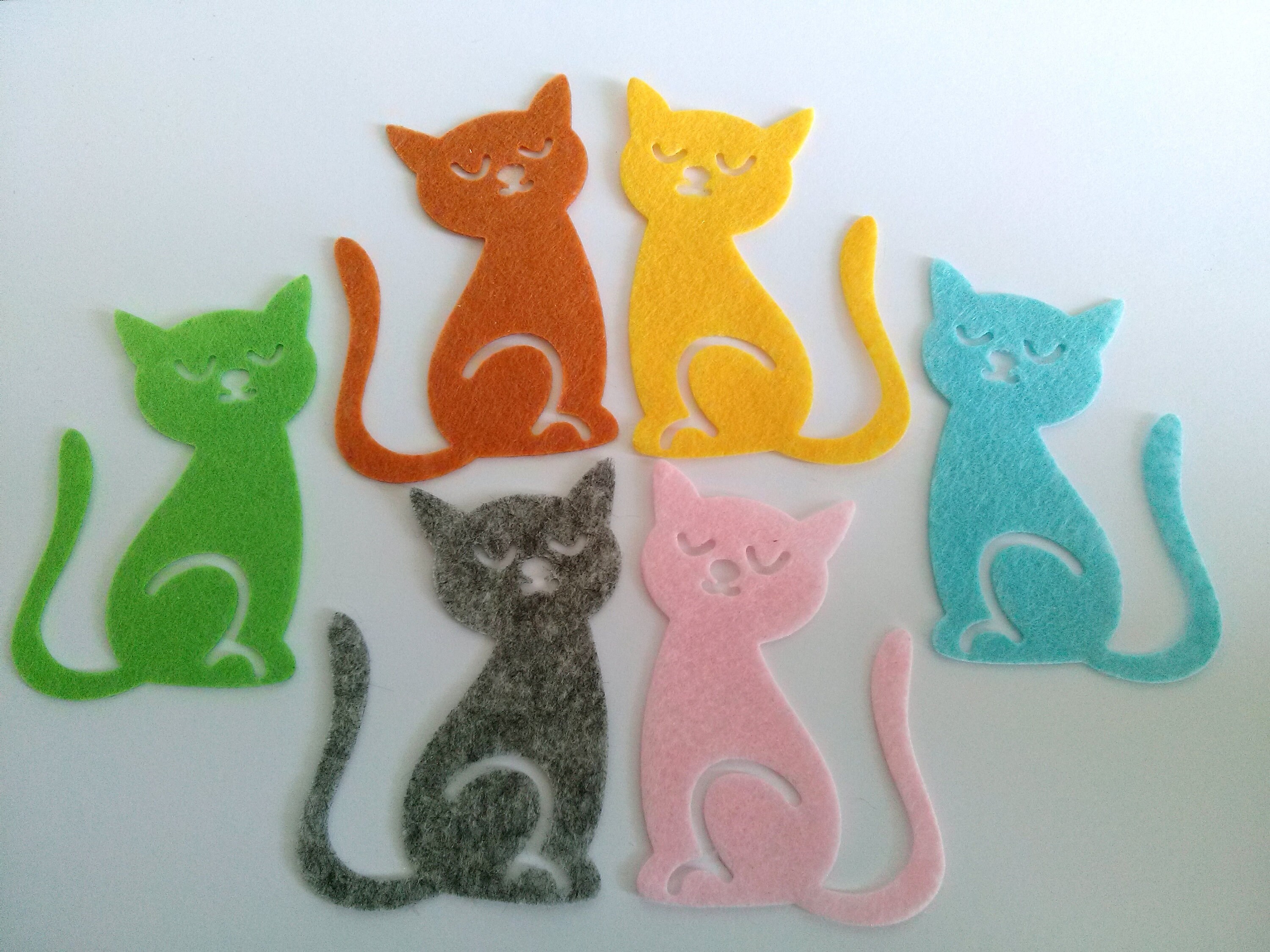 Felt animals felt applique felt cats felt appliques felt Etsy