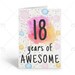 PRINTABLE 18th Birthday Card Birthday Card Printable Instant Download ...