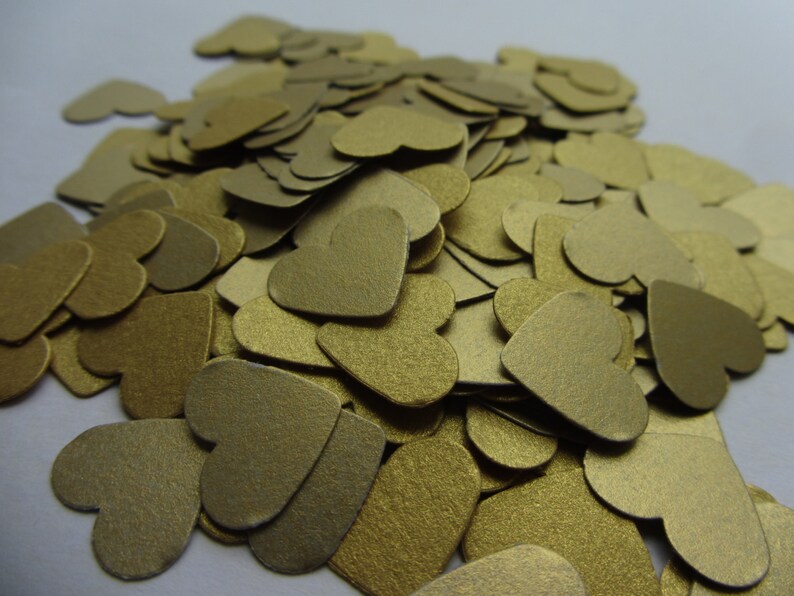 Wedding Confetti Hearts Gold Heart Confetti Paper Confetti Etsy