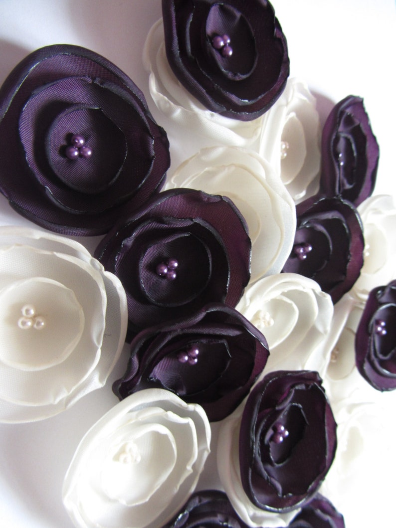 Wholesale fabric flowers Wedding table decorations Purple Etsy