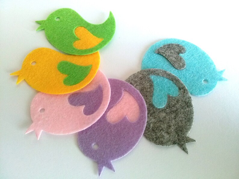 Felt animals felt applique felt birds felt appliques felt Etsy