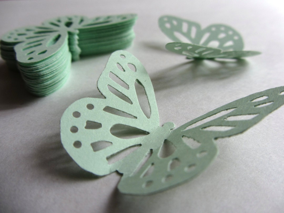 Mint Green Paper Butterflies Die Cut Butterflies Mint Green Die Cuts ...