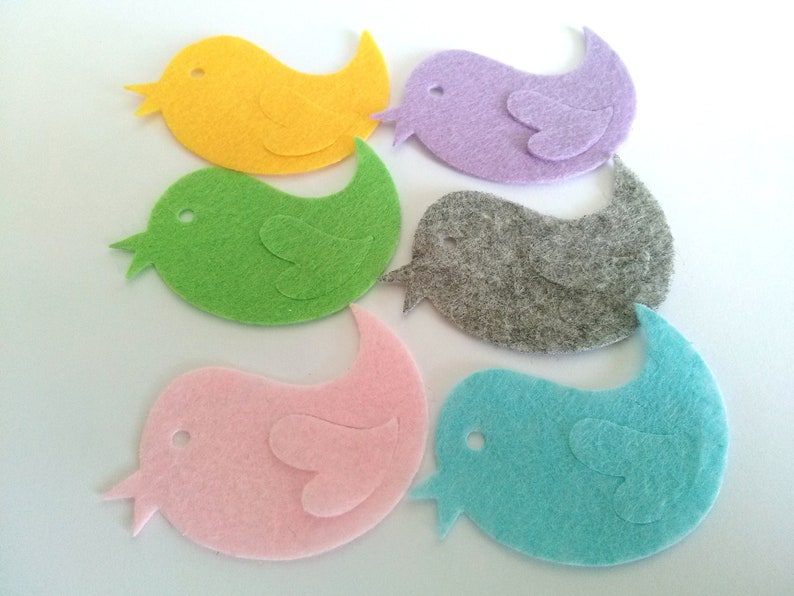 Felt animals felt applique felt birds felt appliques felt Etsy