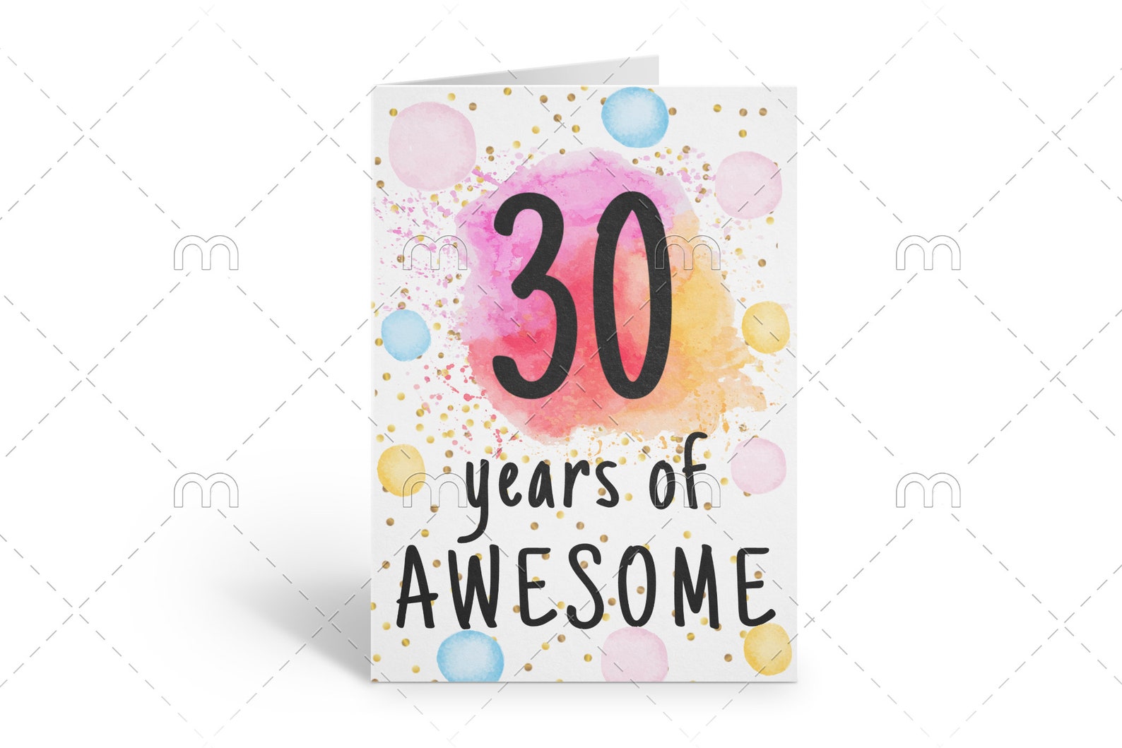 PRINTABLE 30th Birthday Card Birthday Card Printable Instant Etsy