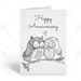 Printable Anniversary Card Coloring Anniversary Card Downloadable Card ...